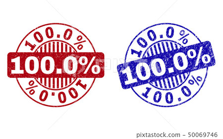 Grunge 100.0 Percents Textured Round Watermarks 50069746
