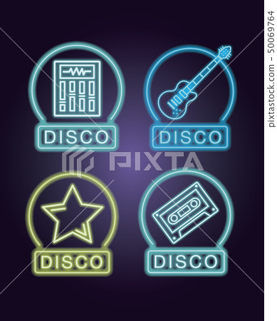 Disco neon emblems 50069764
