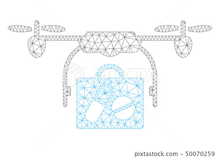 Airdrone Pharmacy Delivery Polygonal Frame... - Stock Illustration ...