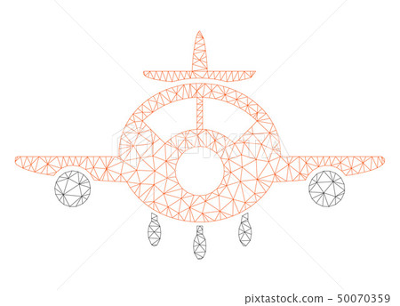 Aircraft Polygonal Frame Vector Mesh Illustration 50070359