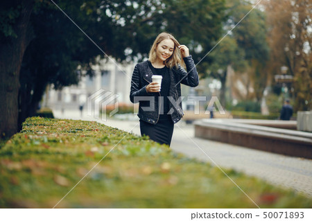 beautiful blonde in a city 50071893