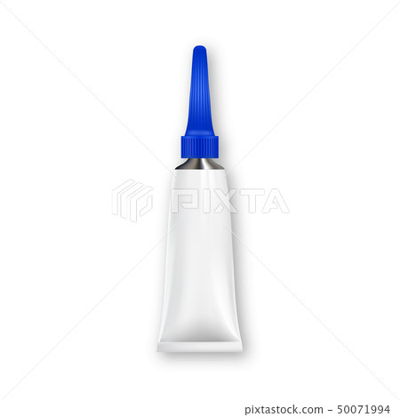 Glossy Metal Tube With Blue Lid For Glue Vector 50071994