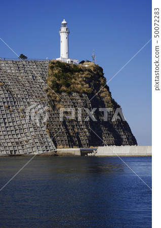 Shioyazaki lighthouse seen from Toyoma fishing port 50072283