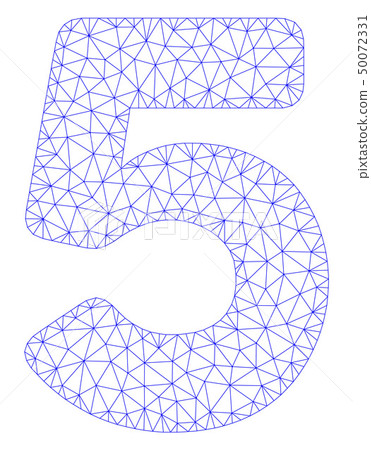 5 Digit Polygonal Frame Vector Mesh Illustration - Stock Illustration ...