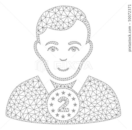 2Nd Prizer Sportsman Polygonal Frame Vector Mesh Illustration 2Nd Prizer Sportsman Polygonal Frame Vector Mesh Illustration 50072371