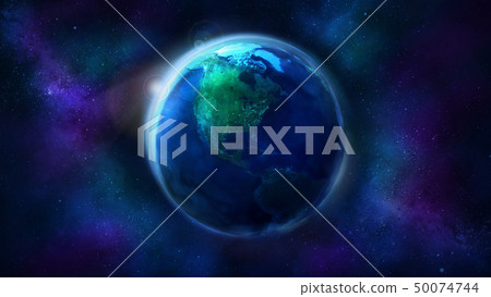 Realistic Earth from space showing North and South America. Realistic Earth from space showing North and South America. 50074744