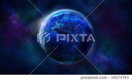 The night half of the Earth from space showing... - Stock Illustration ...