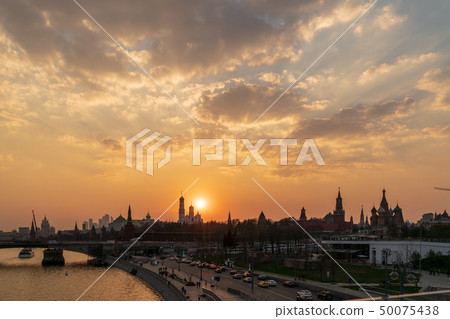 Moscow Kremlin and St Basil's Cathedral at sunset, Russia. Moscow Kremlin and St Basil's Cathedral at sunset, Russia. 50075438