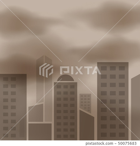 air pollution smoke cloud dust mist in city 50075683