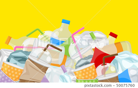 pile of garbage waste plastic and paper many pile of garbage waste plastic and paper many 50075760