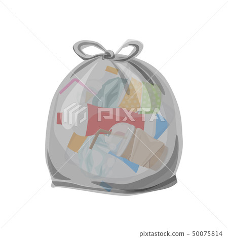 plastic waste packed in the transparent plastic 50075814