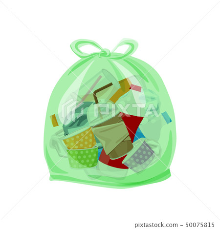 plastic waste packed in the transparent plastic 50075815