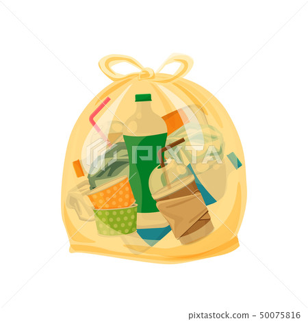 plastic waste packed in the transparent plastic 50075816