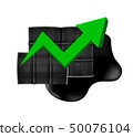 crude oil barrels with pointing up graph symbol 50076104