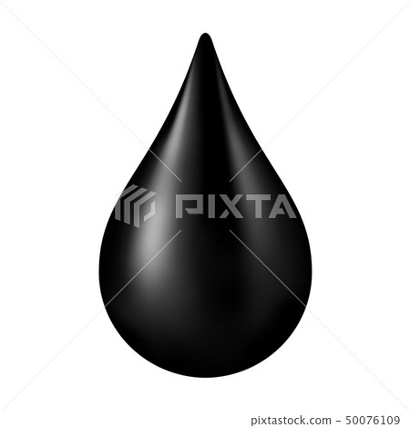 black crude oil drop isolated on white background 50076109