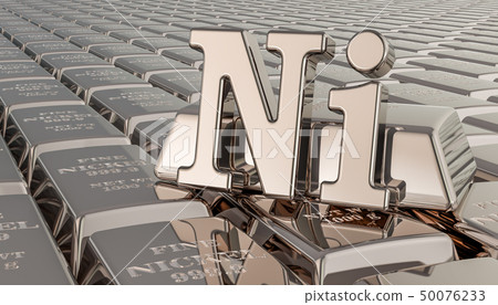 Nickel ingots background with Ni symbol 50076233