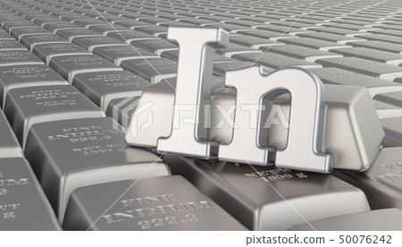 Indium ingots background with In symbol Indium ingots background with In symbol 50076242