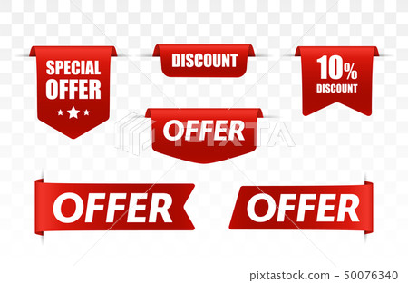 Offer tag set. Vector discount stickers Offer tag set. Vector discount stickers 50076340