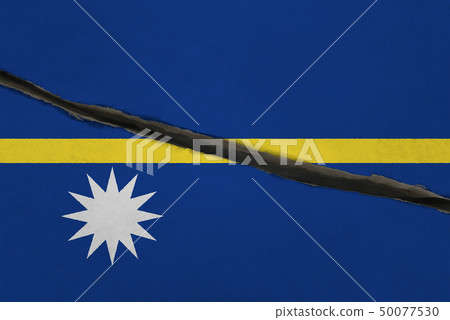 Nauru flag cracked 50077530