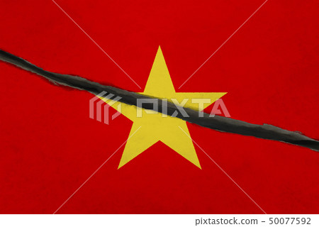 Vietnam flag cracked Vietnam flag cracked 50077592