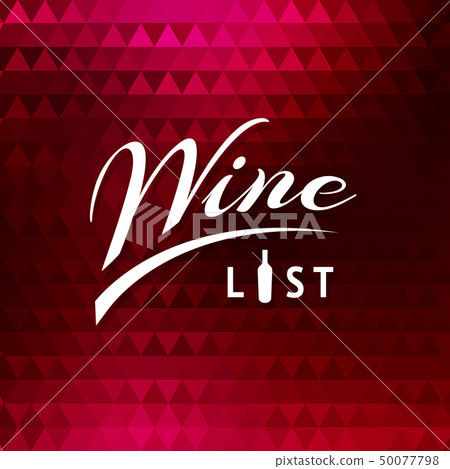 Cool flat wine or winery logo on triangle pattern 50077798