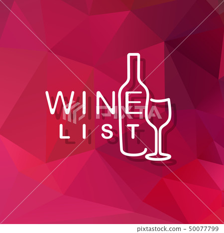 Cool flat wine or winery logo on triangle pattern Cool flat wine or winery logo on triangle pattern 50077799