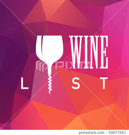 Cool flat wine or winery logo on triangle pattern Cool flat wine or winery logo on triangle pattern 50077801
