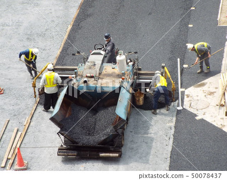 Paving work of parking lot is in progress 50078437