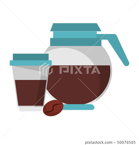 Coffee pot hot drink with plastic cup Coffee pot hot drink with plastic cup 50078585