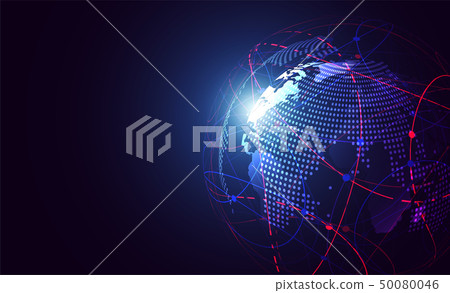 Global network connection. World map point Global network connection. World map point 50080046