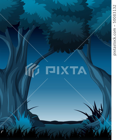 Night Scene With Trees 50083132