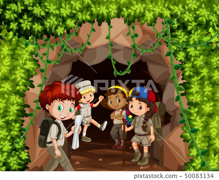 Scout hiking in nature 50083134