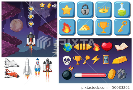 Space Themed Video Game Space Themed Video Game 50083201