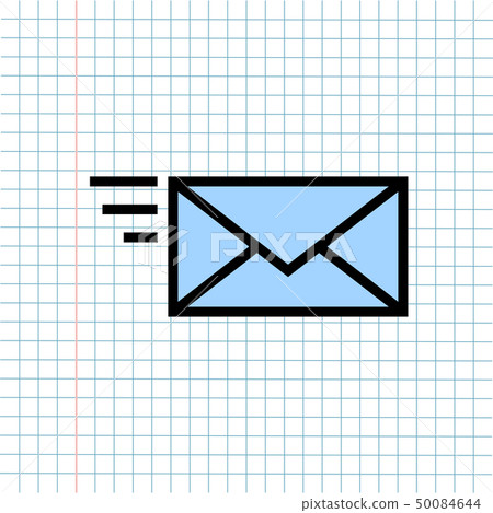 Message Notification Mail Symbol Icon on Paper Message Notification Mail Symbol Icon on Paper 50084644