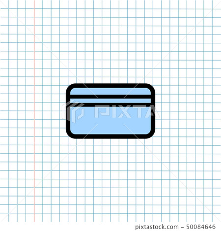 Credit Card Symbol Icon on Paper Note Background, Credit Card Symbol Icon on Paper Note Background, 50084646