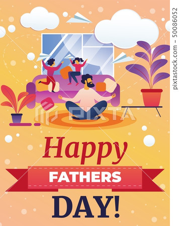 Banner Happy Fathers Day Vector Illustration.  50086052