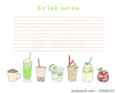 飲料菜單框架與白色邊框 50086224