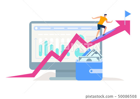 Man Climbing to Flag Target by Pink Crooked Arrow 50086508