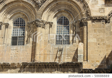 Facade above the entrance to the temple of the Facade above the entrance to the temple of the 50086669