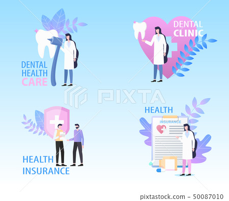 Dental Clinic Health Care Insurance Banner Set Dental Clinic Health Care Insurance Banner Set 50087010