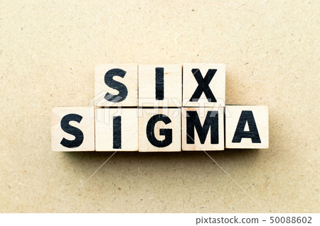 Letter block in word six sigma on wood background Letter block in word six sigma on wood background 50088602