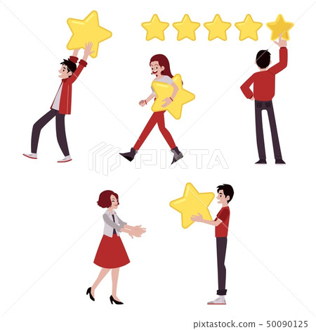 Vector man big star customer review concept 50090125