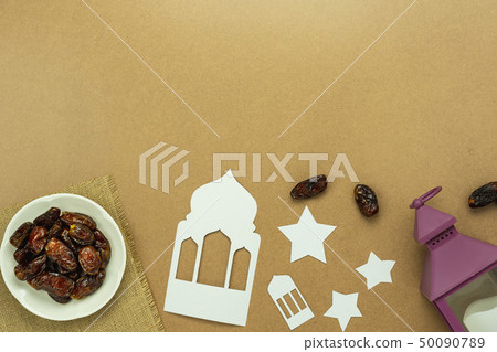 Table top view aerial image of decoration Ramadan Table top view aerial image of decoration Ramadan 50090789
