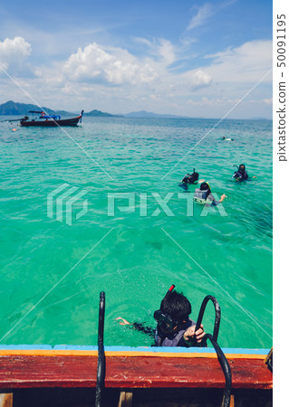 Travel to the sea and island by long tail boat Travel to the sea and island by long tail boat 50091195