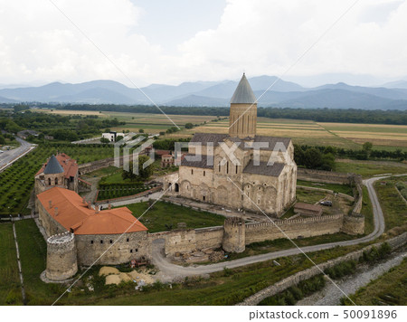 Aerial drone view Alaverdi Monastery in Kakheti 50091896