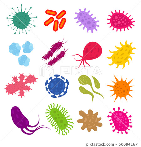 Infection bacteria and pandemic virus vector biology icons Infection bacteria and pandemic virus vector biology icons 50094167