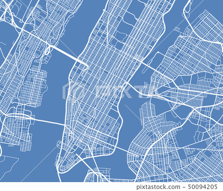 Aerial View Usa New York City Vector Street Map Stock Illustration