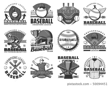 Baseball sport, team club tournament icons Baseball sport, team club tournament icons 50094451