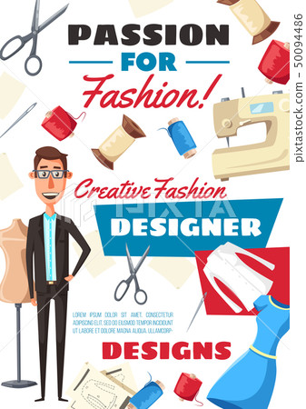 Fashion Designer Dressmaker Tailor Profession Stock Illustration 50094486 Pixta