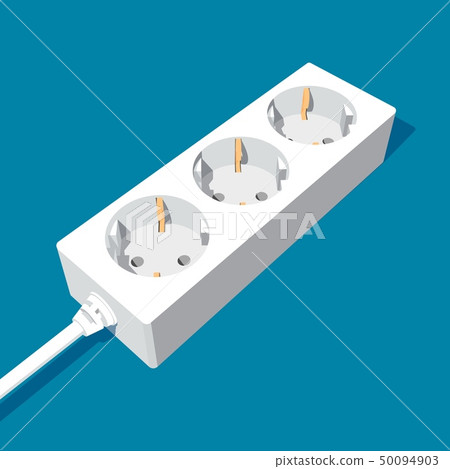 3d abstract extension power socket with three inputs 3d abstract extension power socket with three inputs 50094903